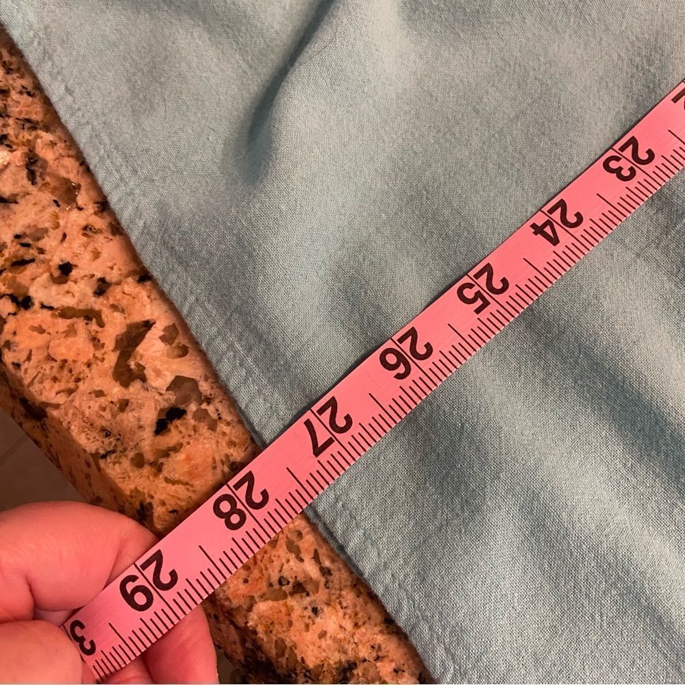 Lane Bryant 3/4 Sleeve Embellished Cotton Aqua top. Size 14/16 - Picture 7 of 11
